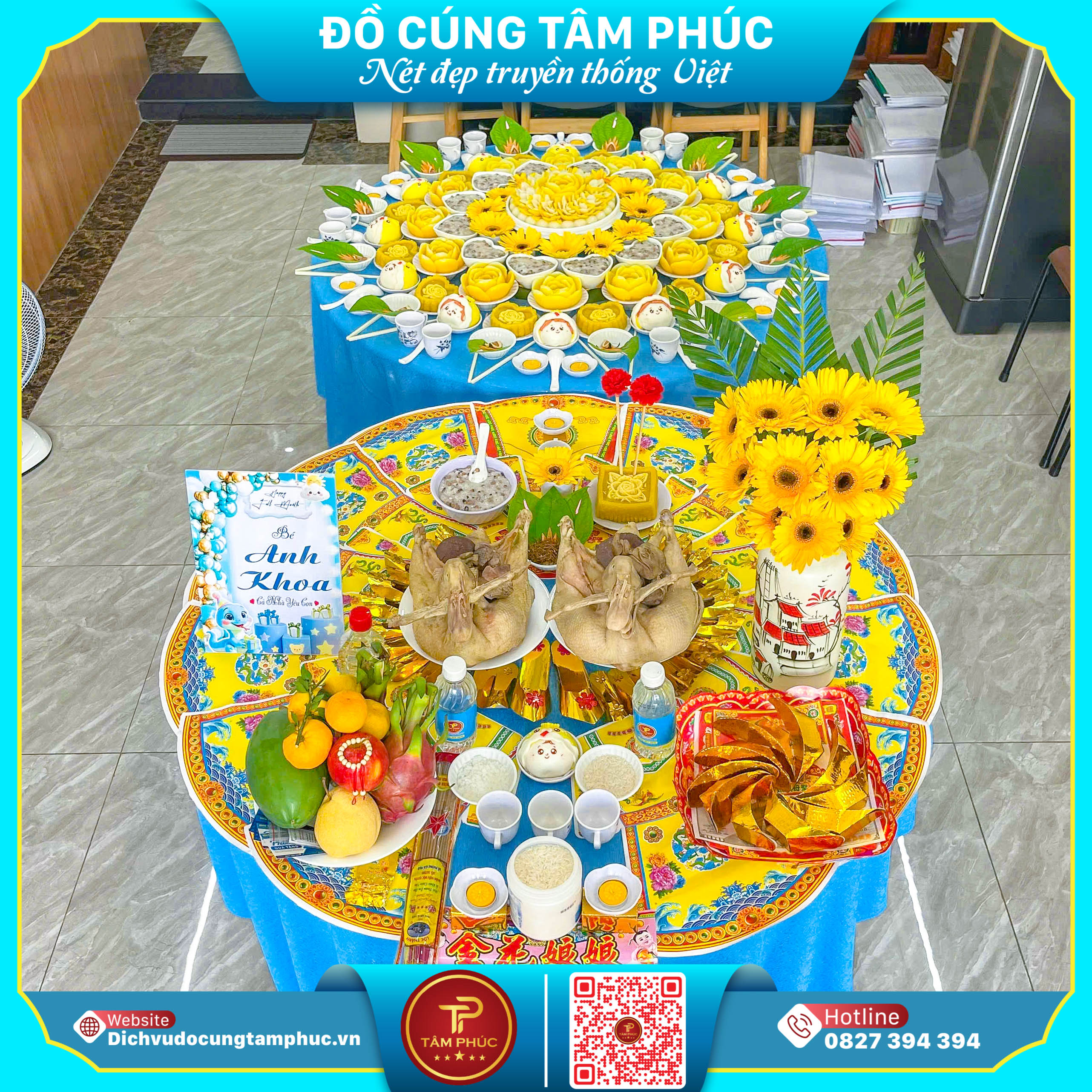 Đặt Mâm Cúng Trọn Gói, Tặng kèm Bảng Tên Cho Bé Yêu